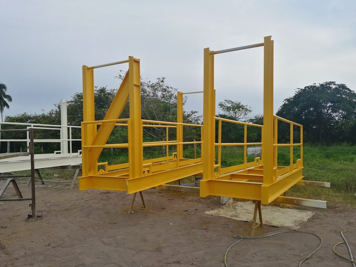 Fabricated and painted structural steel frames